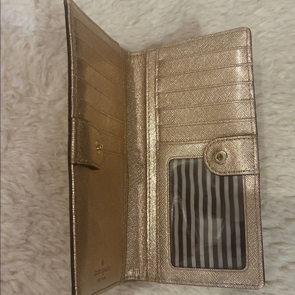 Metallic gold Kate Spade wallet - Picture 3 of 7